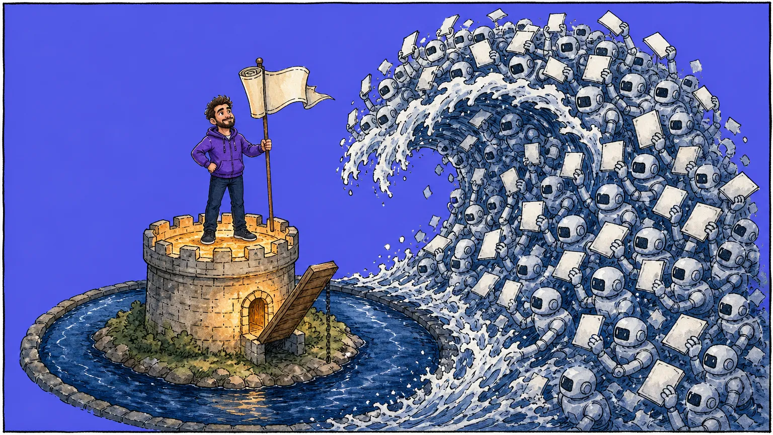 An essay arguing the binding constraint moved from building software to verifying it