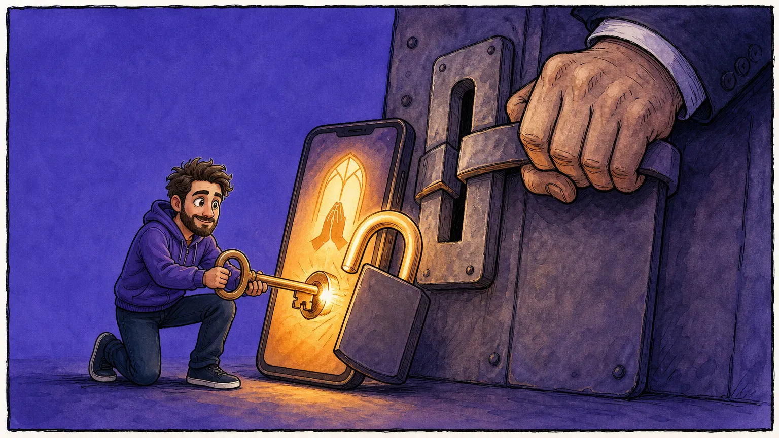 A builder cloned the $79/yr prayer-lock app and gave it away free, calling paid prayer sacrilegious